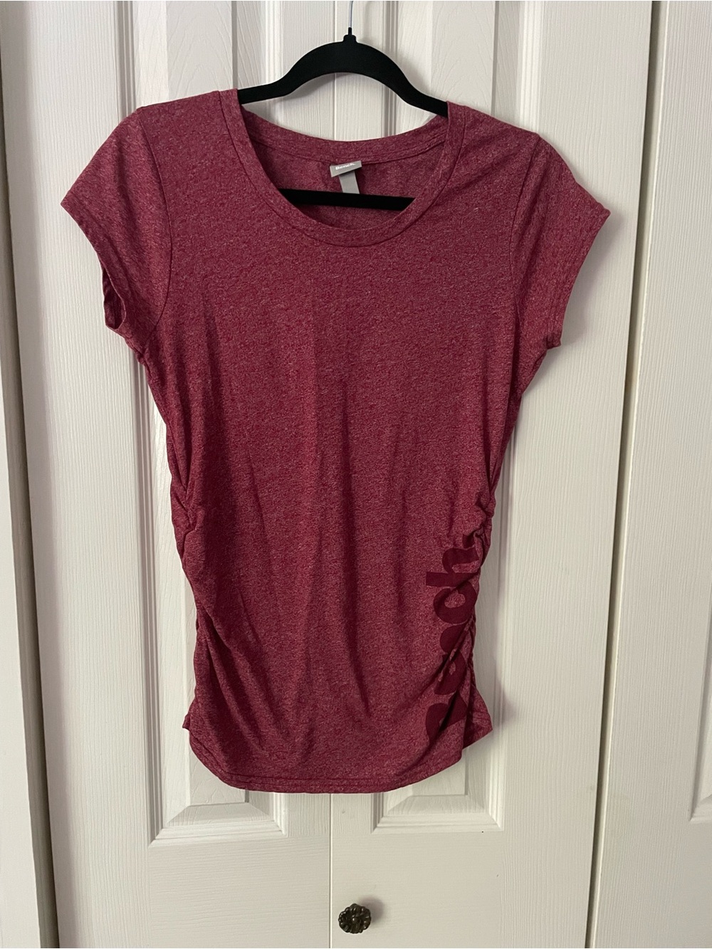 Bench Heathered Rose Short Sleeve Ruched Side Tee